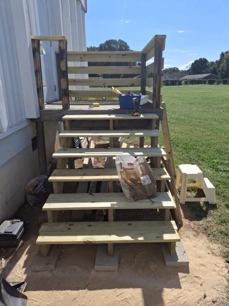 Deck stairs frame